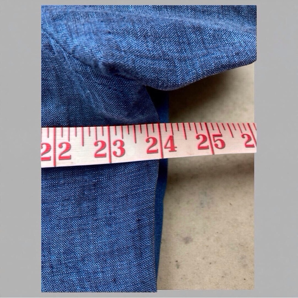 Vintage Eddie Bauer Linen Shirt | XL | 100% Linen blue Old Money Casual - Picture 9 of 11
